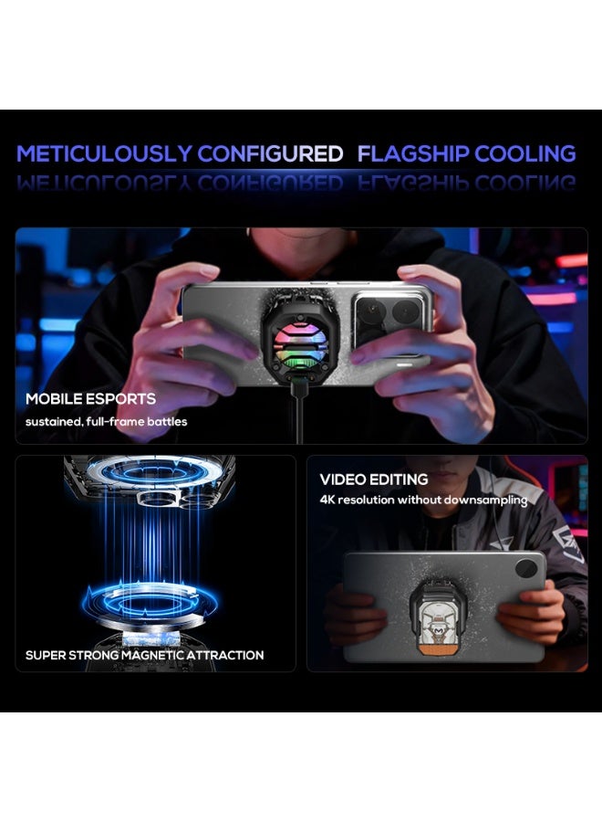 CX14 Magnetic Phone Cooler with Rechargeable Battery – Semiconductor Mobile Cooling Fan, 2-in-1 Magnetic & Clip-On Ice C