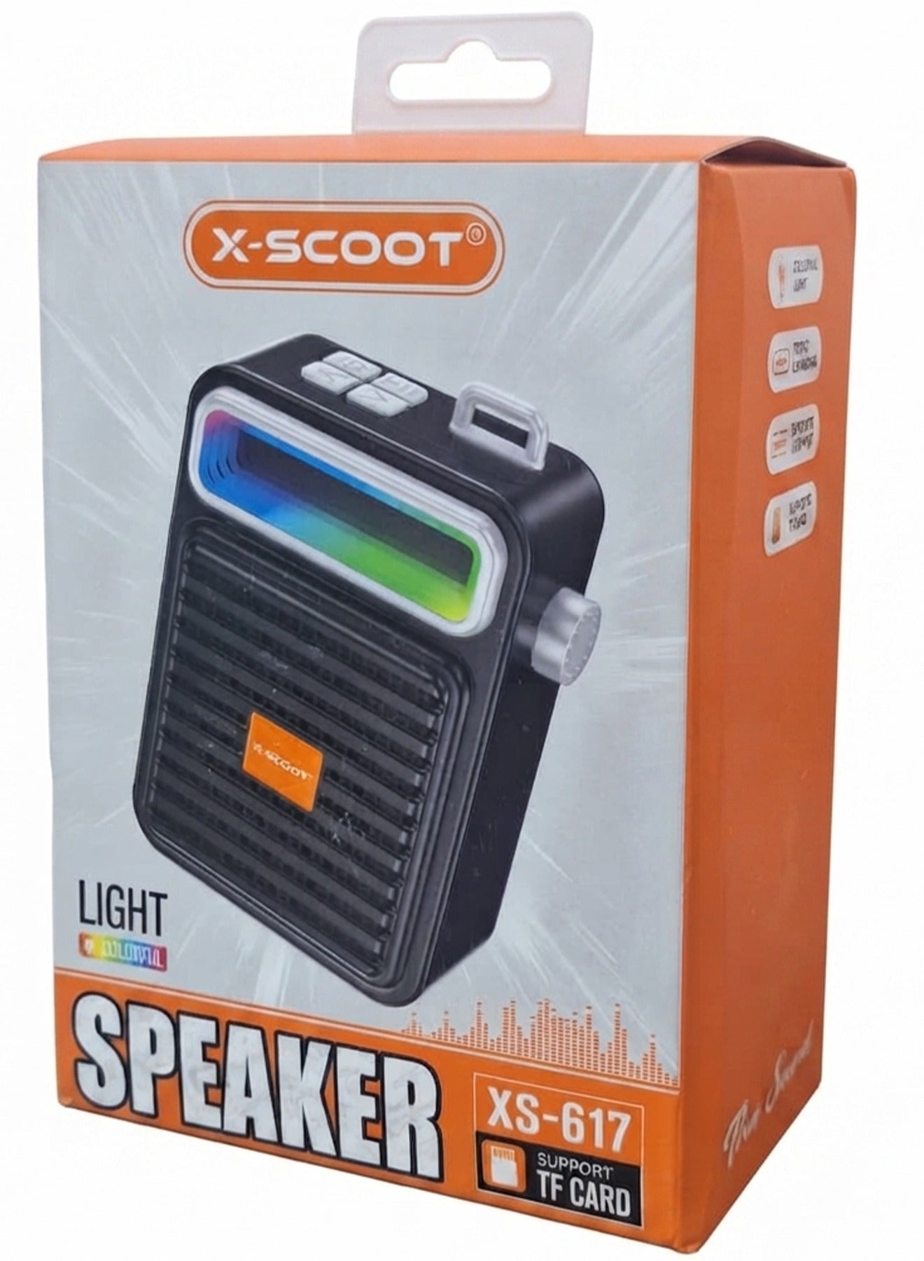 XS-617 Portable Bluetooth Speaker with TWS Stereo, RGB LED Lights, 1000mAh Rechargeable Battery, Wireless Deep Bass Spea
