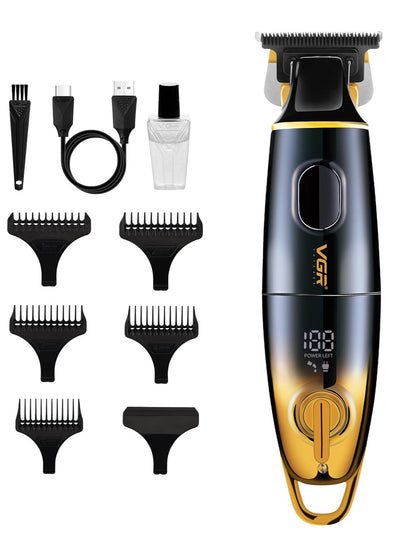 VGR Electric Beard Trimmer for Men - Rechargeable 180 min Battery - 7000 RPM - Ceramic Blades - Mens Cordless Hair Clippers - Professional Trim for Face, Neck, Sideburns, Stubble and Moustache