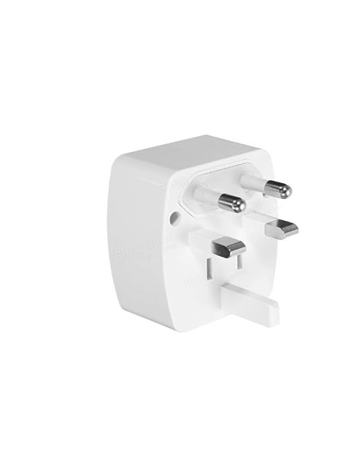Z4 Universal Plug Adapter ABS VO With UK/EU/US/AU Pin & 2 Universal Socket (6A) - White