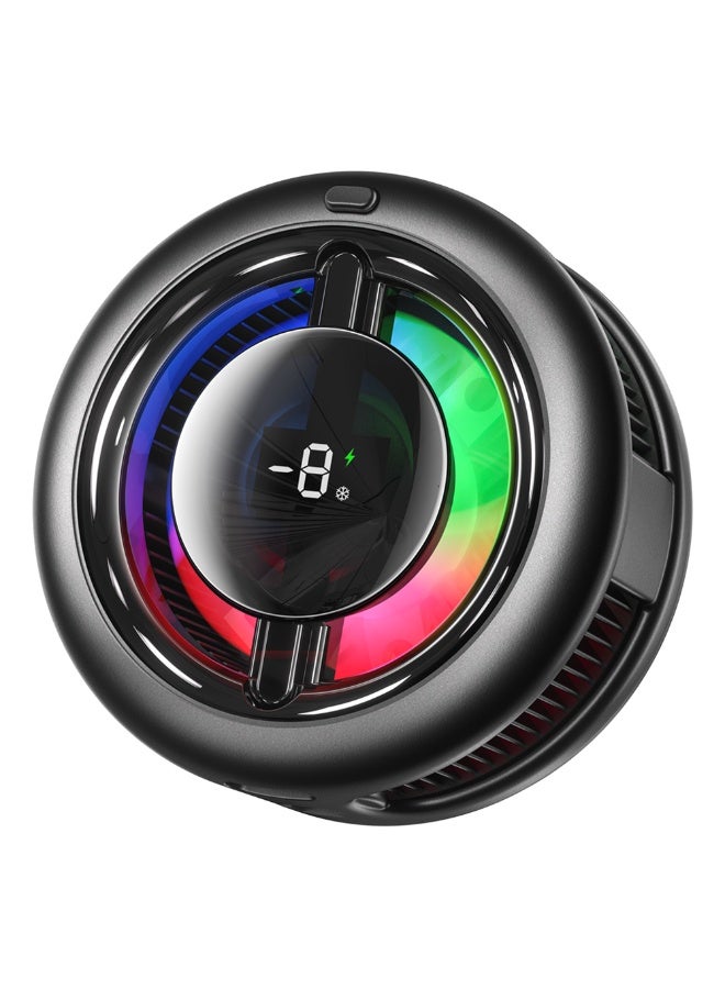 CX19 Magnetic Phone Cooler with 15W Wireless Charging – RGB LED Cooling Fan, Semiconductor Mobile Cooling Pad, Adjustabl