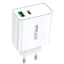 2 IN 1 Fast Charger , USB AND TYPE-C Port 65 w , mini and easy carry white color . use all devices type c and high power