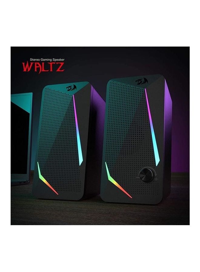 سبيكر REDRAGON GS510 Waltz RGB ستيريو 2.0 تحكم لمس أسود