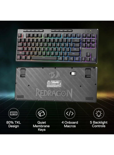 K516 PRO Shiva TKL RGB Wireless Membrane Gaming Keyboard, 87 Keys Mechanical-Feel Keyboard w/Smooth Linear Switch, On-Bo