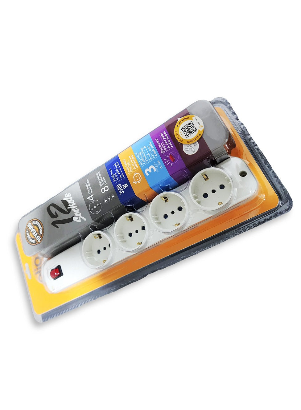 Elios Electric Power Outlets Sockets power strip with 12 outlets - White