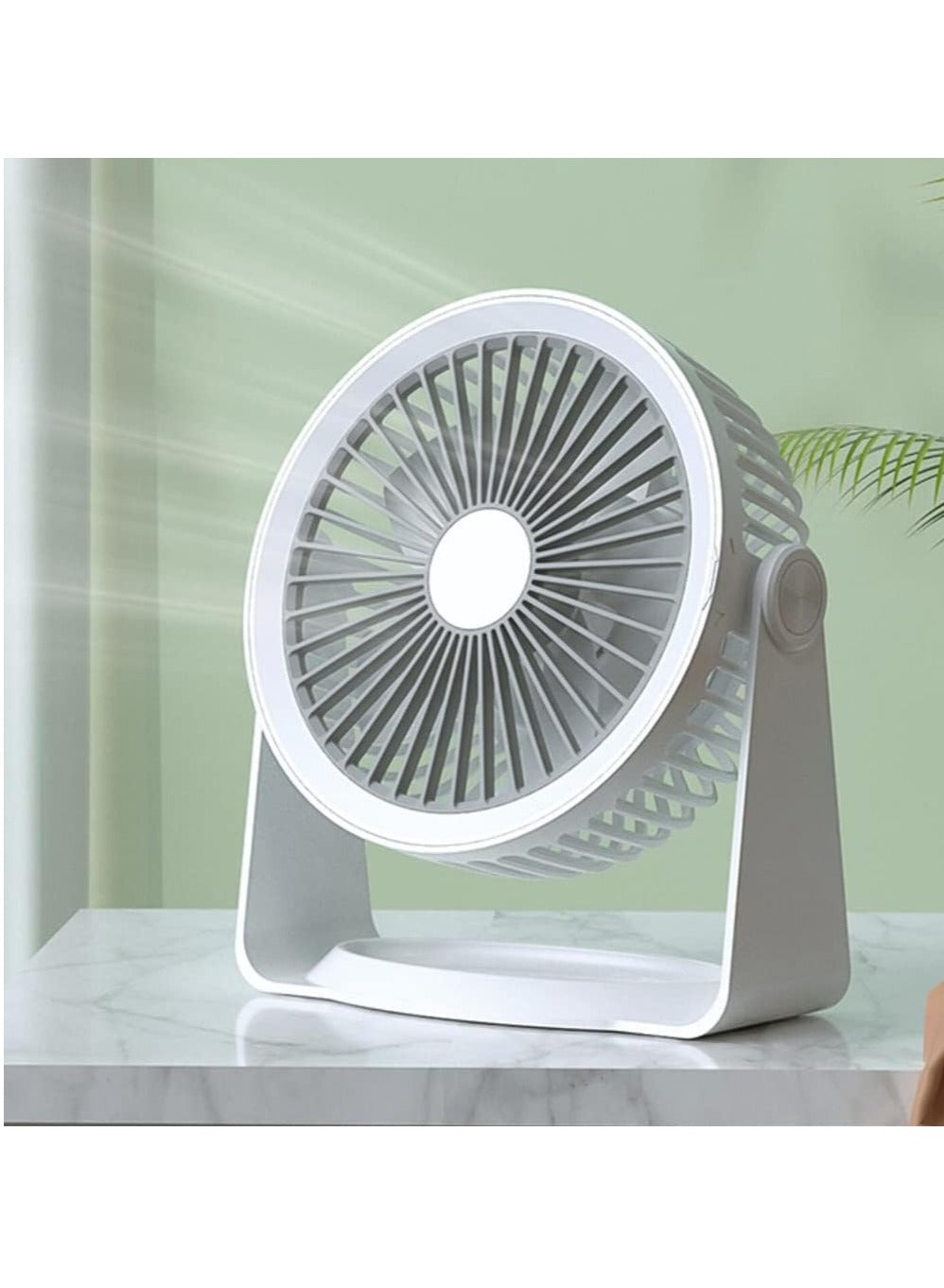 Portable Mini Fan USB Rechargeable Cute 4W Small Electric Fan For School ( green )