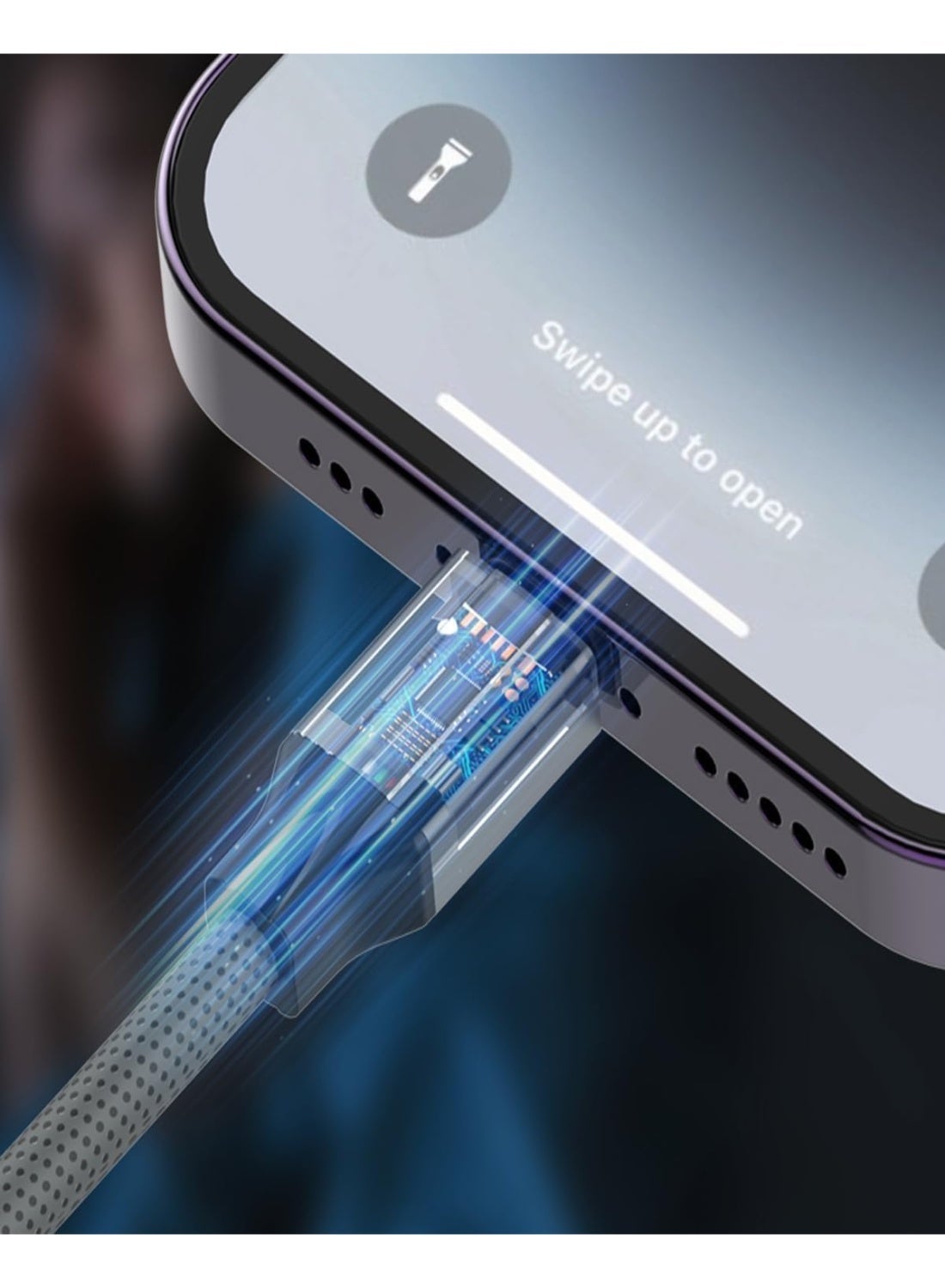 Type-C To Type-C Fast Charging Cable 2M With 100W Power Delivery High-Speed Data Transfer Durable Braided Design For Sma