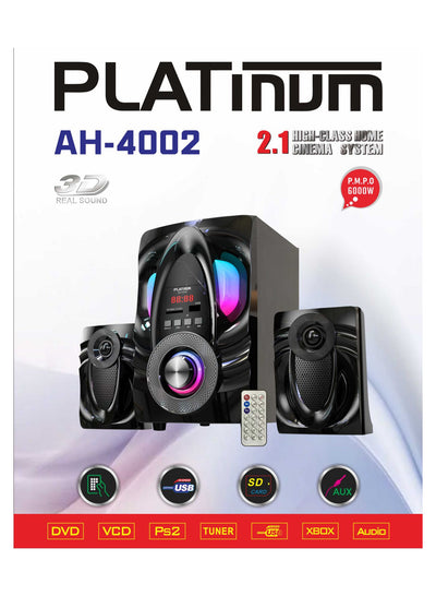 Platinum Subwoofer For Computer with Bluetooth Connection - AUX Cable - Memory Card port - USB port And Remote Contol Model AH-4002