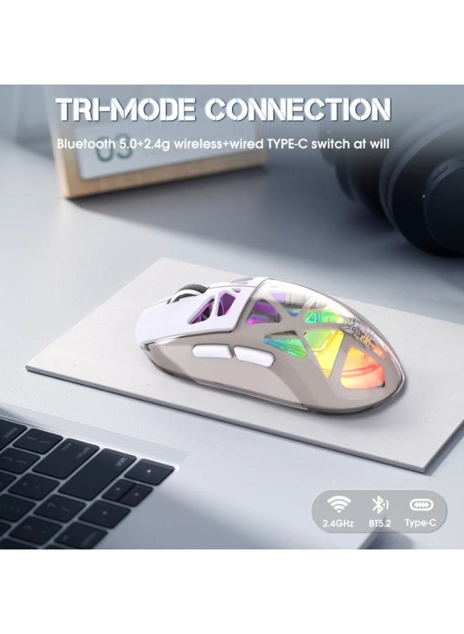 CW930 RGB Tri-Mode Wireless Gaming Mouse,Dynamic RGB Lighting Effects