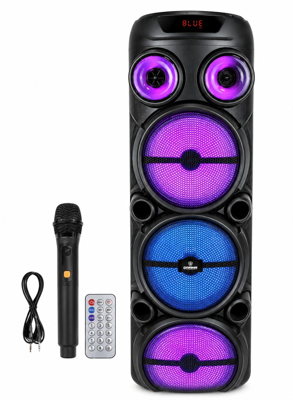 GT-8088 Party Speaker, Powerful Deep Bass Multimedia Speaker with Treble & Bass Control, Microphone Input, Master Volume