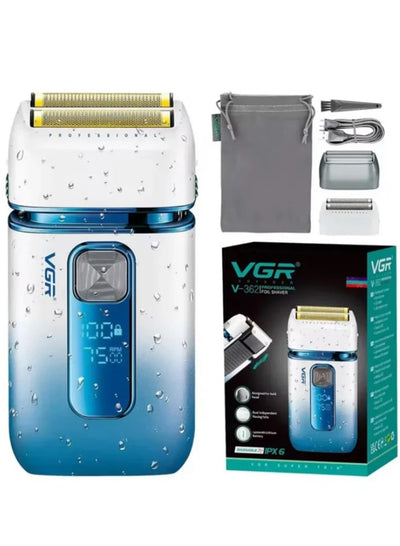 VGR Professional Home Reciprocating Shaver Functional USB Rechargeable Full Body Waterproof Shaver Double Electric Shaver V-362 Foil Shaver, Cleaning Brush Protector Cover, Travel Bag, USB GABLE7, Beard Extras