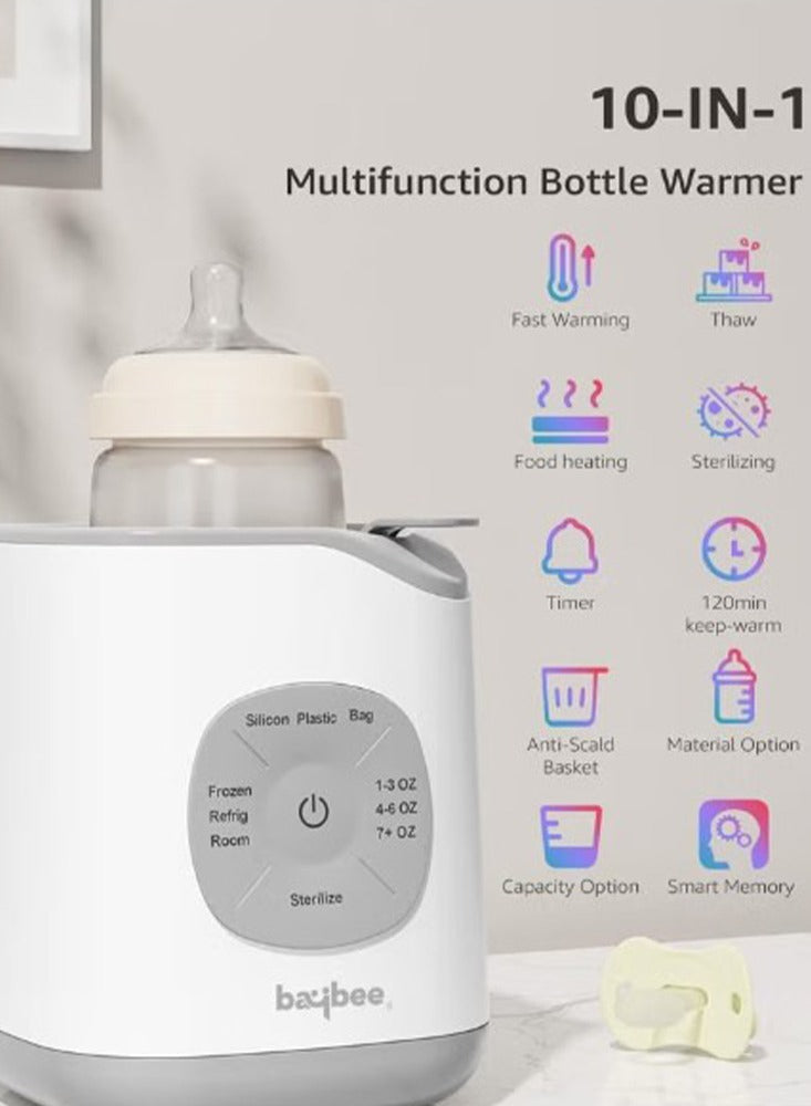 Baybee 10 in 1 Baby Bottle Warmer & Sterilizer | Electric Baby Food,Water & Milk Heater & Defrost with Manual Temperature Adjustment & Single Bottle | Baby Feeding Bottle Sterilizer