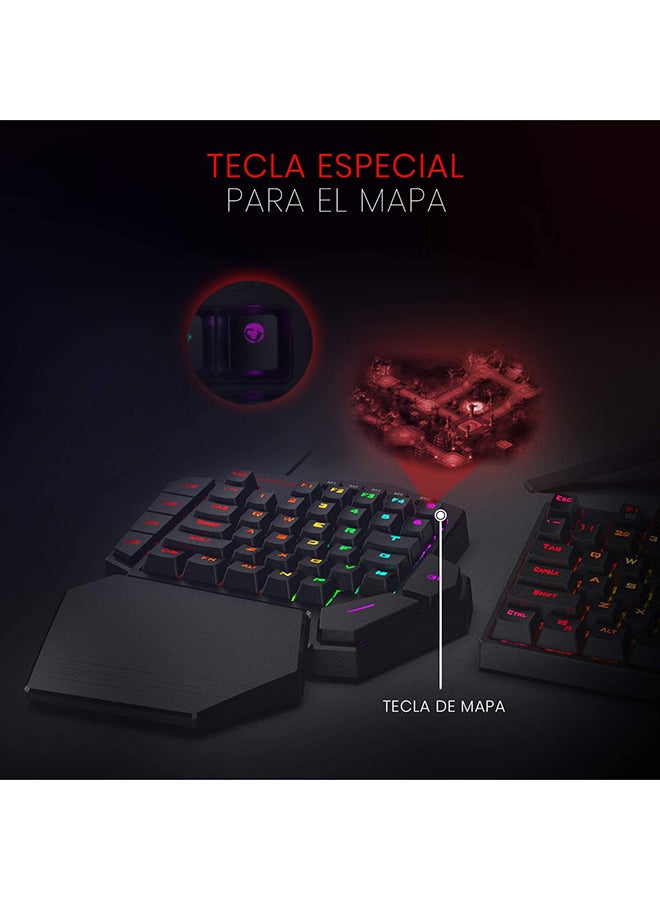 كيبورد جيمنج REDRAGON K585 DITI ميكانيكال يد واحدة مفاتيح زرقاء أسود
