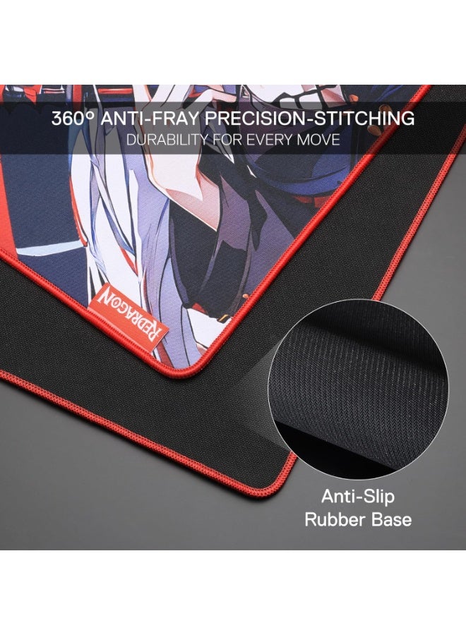 EISA P047S Anime Gaming Mouse Pad - Smooth Lycra Surface, Anti-Slip Rubber Base, Spill-Resistant, Durable 5mm Thick Desi