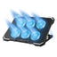 Standard Laptop Cooler Support ICE-06N With blue Led of fans - With rolling speeder , 2USB ports & 6 Levels ( 418*286*28 mm )