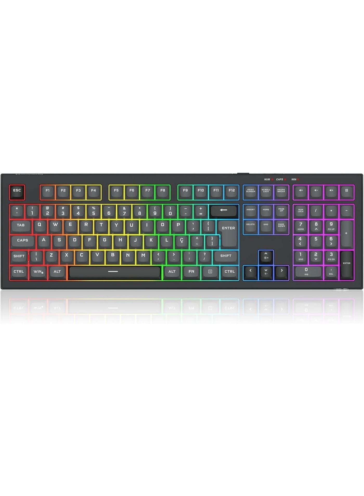 كيبورد جيمنج Redragon K518GB Crux بحجم كامل 108 مفتاح أسود