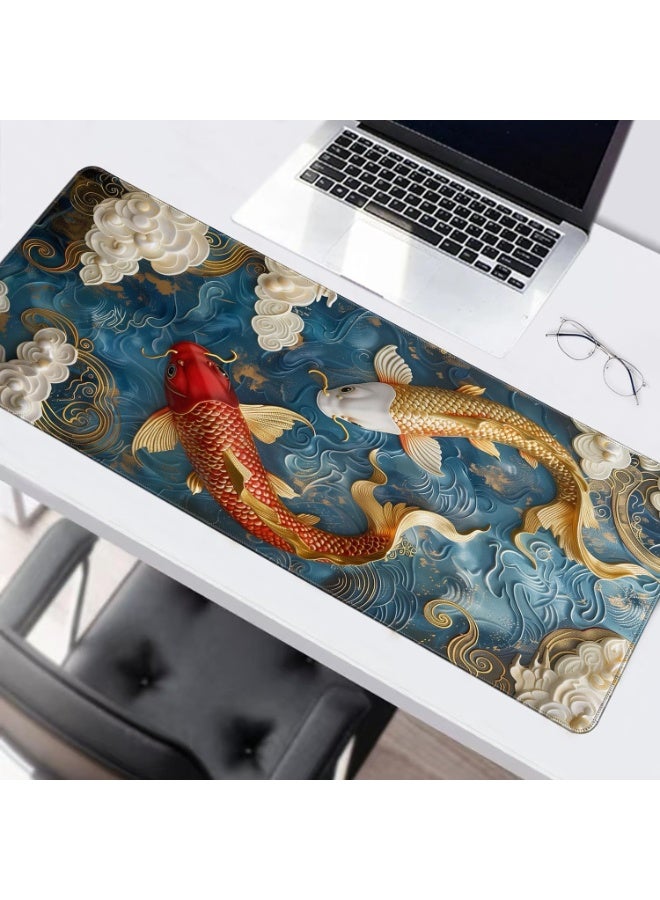 Long Gaming Mouse Pad Extended Anime Large Desk Pad with Non-Slip Base Full Keyboard Mat with Stitched Edges for Gaming 