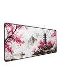 Pink Japanese Cherry Blossom Anime Desk Mat 70x30cm Stitched Edges