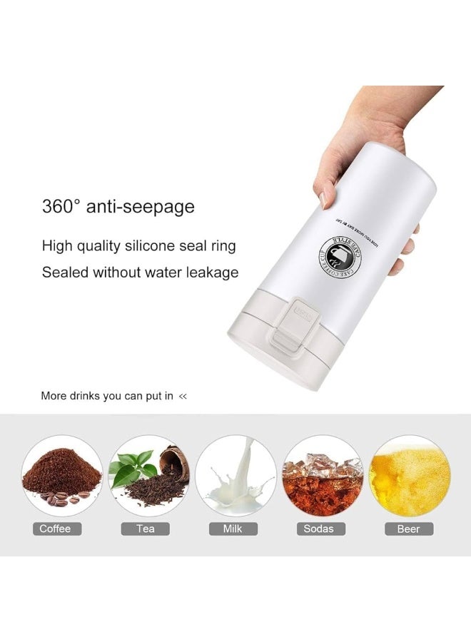 Insulated Travel Coffee Mug 300ml , Double Wall Vacuum Stainless Steel Tumbler with One-Click Leak Proof Lid, Hot & Cold