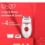 ENZO General hair removal in different parts of the body for women. Model EN-3166 is designed for comfort and ease of use at home, and comes with 4 different usage accessories.