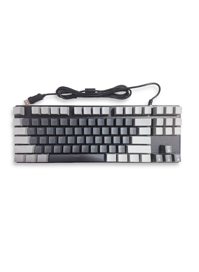 Mechanical Gaming Keyboard, model KL-103 for computer and lap top (black/gray) RGB Full size with 87 key, cable USB Speed interface , blue switch, adjustable height in to give comfort to the hand while playing