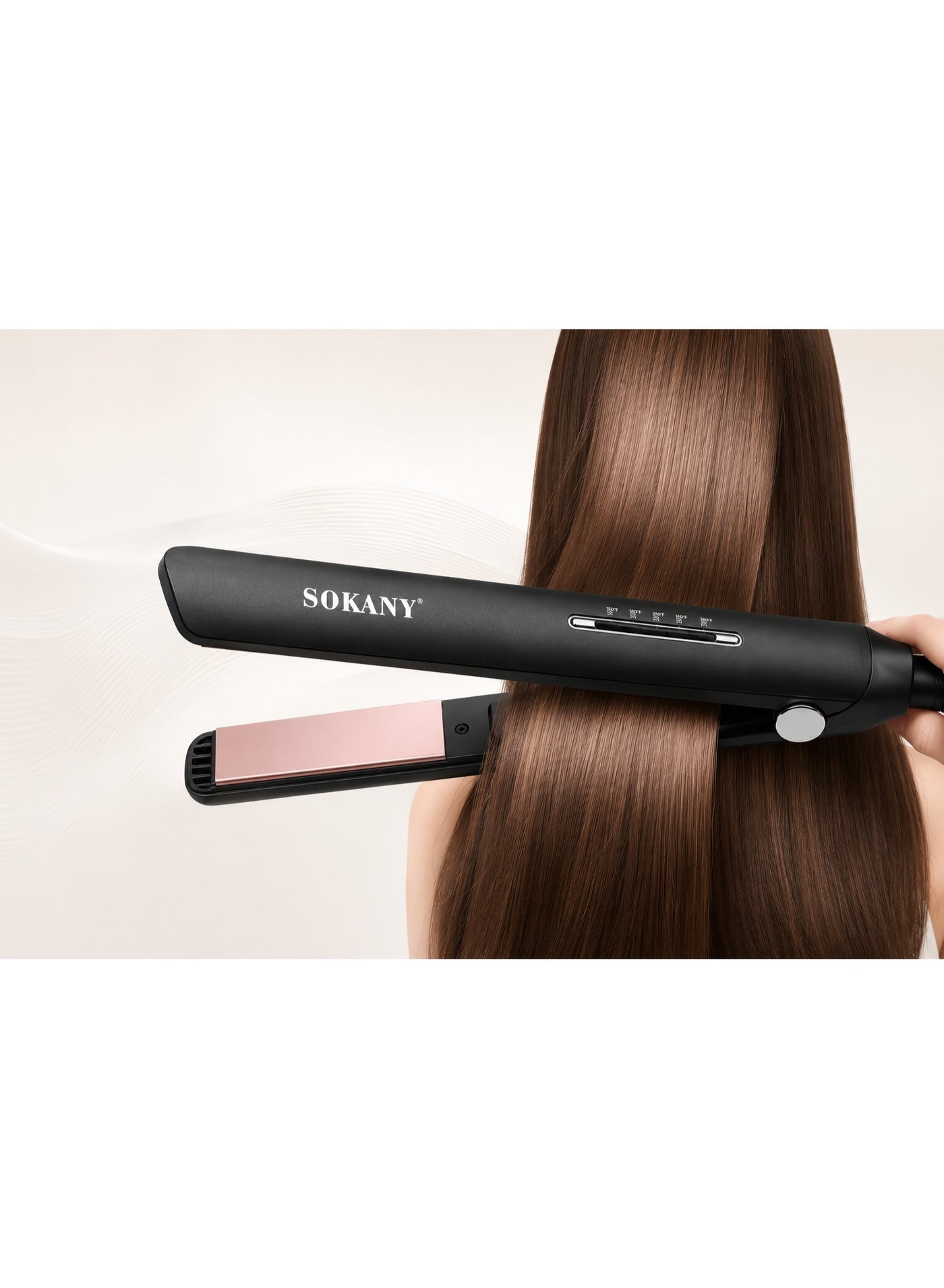 SK-1910 Hair Straightener – PTC Fast Heating, Adjustable Temperature up to 750°F, Anti-Scalding Design, 360° Swivel Cord