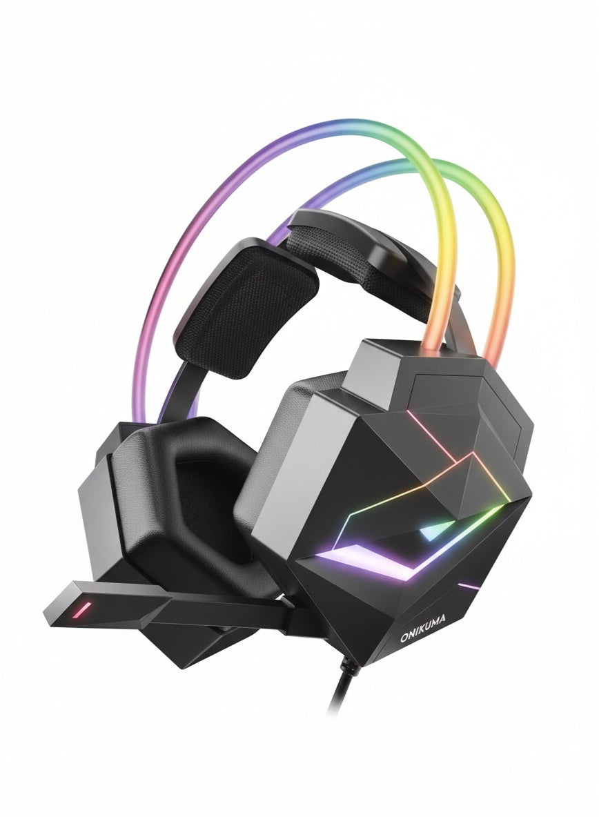 X20 Wired Professional Gaming Headset with Noise Cancelling Microphone , RGB Lighting, 50mm Precision Drivers, 3.5mm con