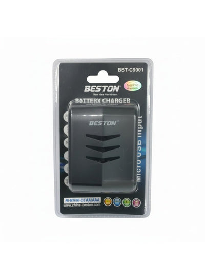 شاحن بطاريات BESTON C9001 لبطاريات AA و AAA أسود