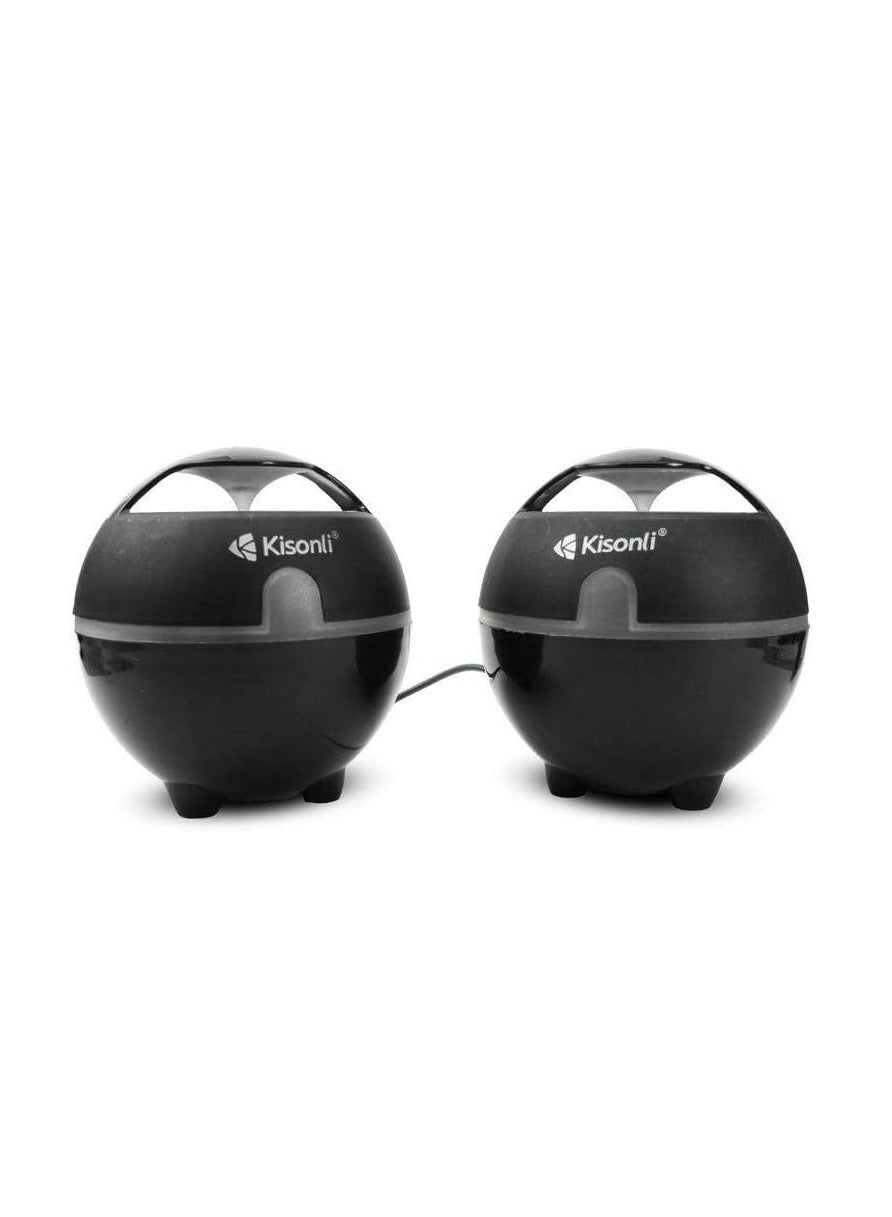 Kisonli Wired Multimedia Computer Speaker USB 2.0 , Compatible with: PC & Mac - S-999