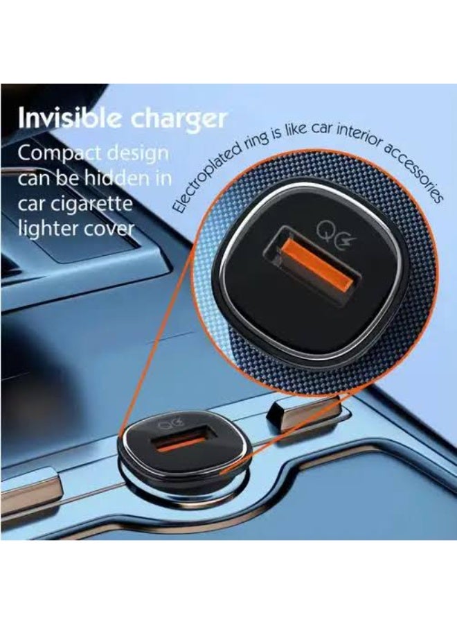 30W PD Super Fast Car Charger with USB-C to Lightning Cable, Power Delivery PPS Fast Charging Adapter for iPhone, Samsun