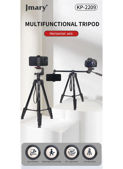 Multifunctional Camera Tripod for Mobile Phones and Smartphones KP-2209 , Converts to Monopod, Horizontal Extension for 
