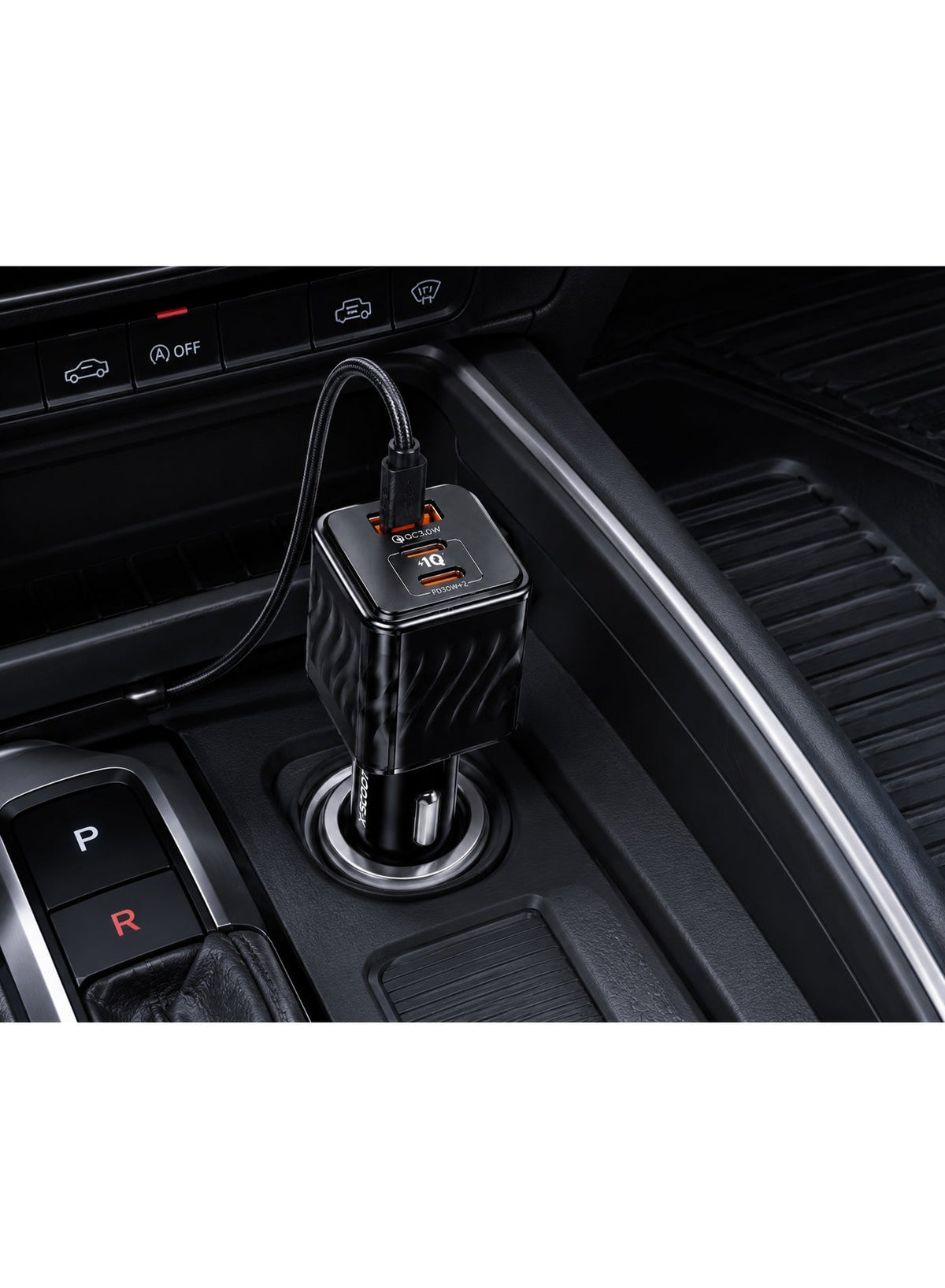 XC-314 80W PD Fast Car Charger with Power 3.0 Quick Charge, 1 USB & 2 Type-C Ports, Super Fast Charging for iPhone, Sams