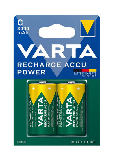 Varta  Rechargeable ACCU Power Batteries , Ni-MH (2-Pack, 3000 mAh) - Pre-charged 1.2V , ready to use