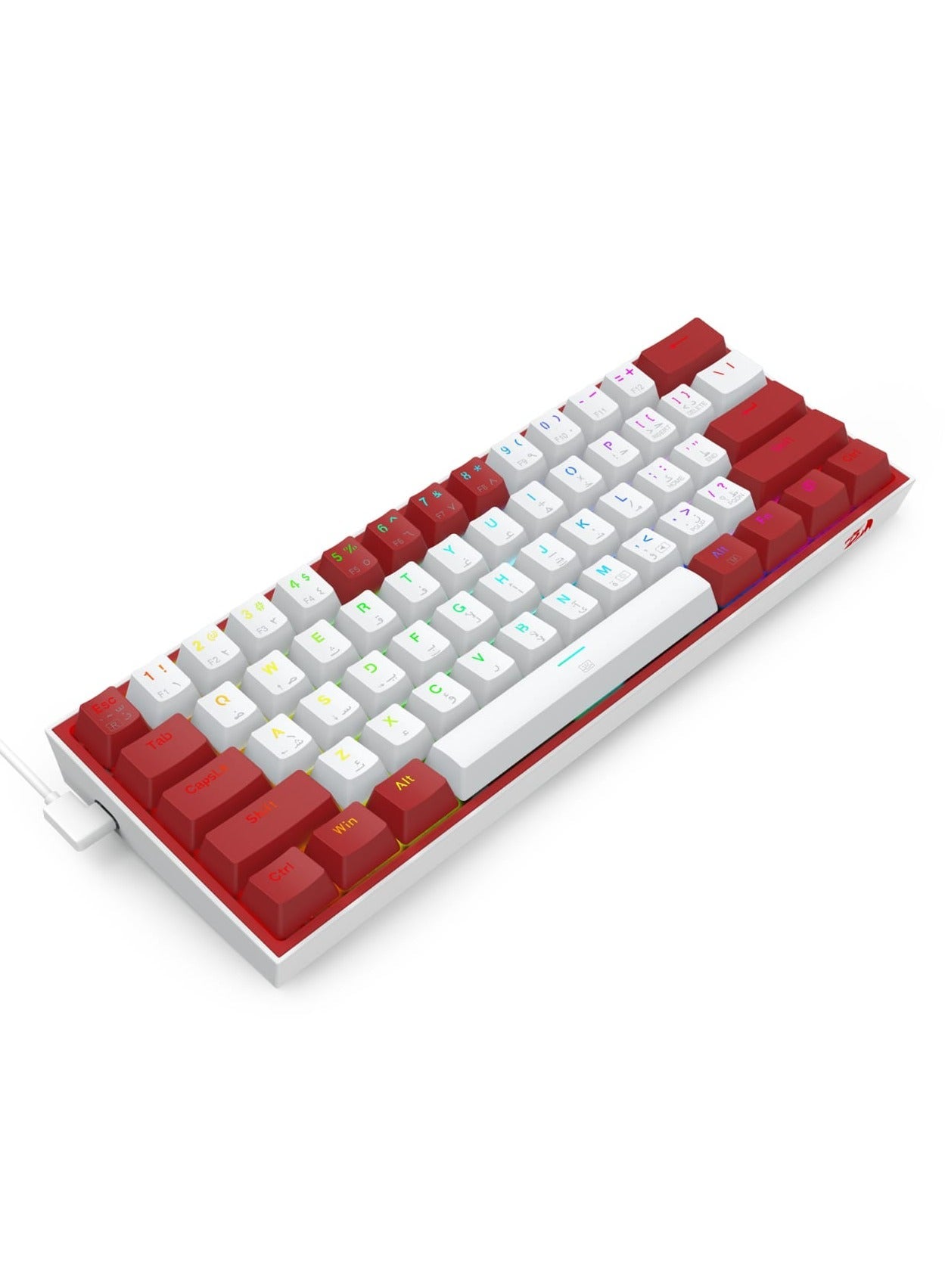 كيبورد جيمنج REDRAGON K617 FIZZ ميكانيكال 60% مفاتيح حمراء RGB