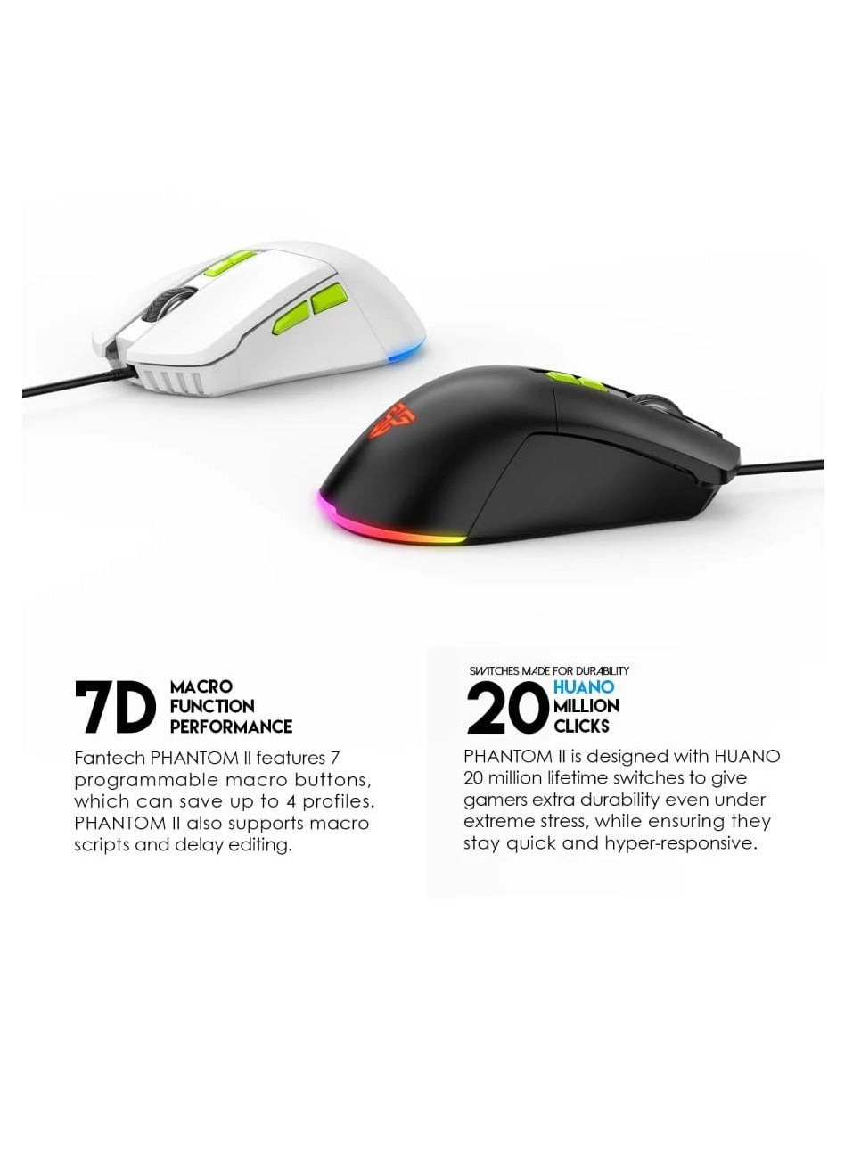 Fantech Mouse VX6 White Gaming Optical Sensor , Up to 60 IPS / 20G Acceleration