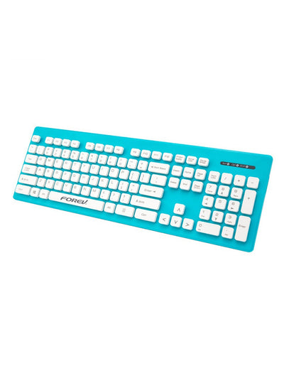 Forev Wired Keyboard FV-MK3 Ultra-Thin Waterproof , White Blue