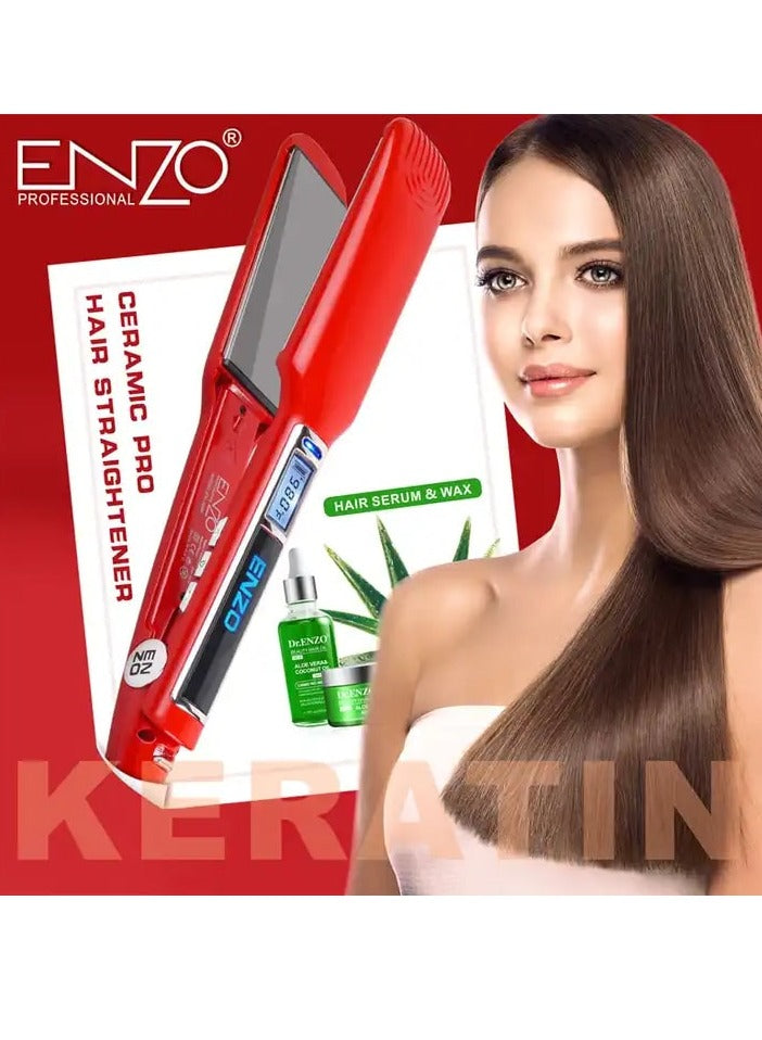 ENZO Professional hair straightener dedicated to applying keratin and protein EN-3969 Red