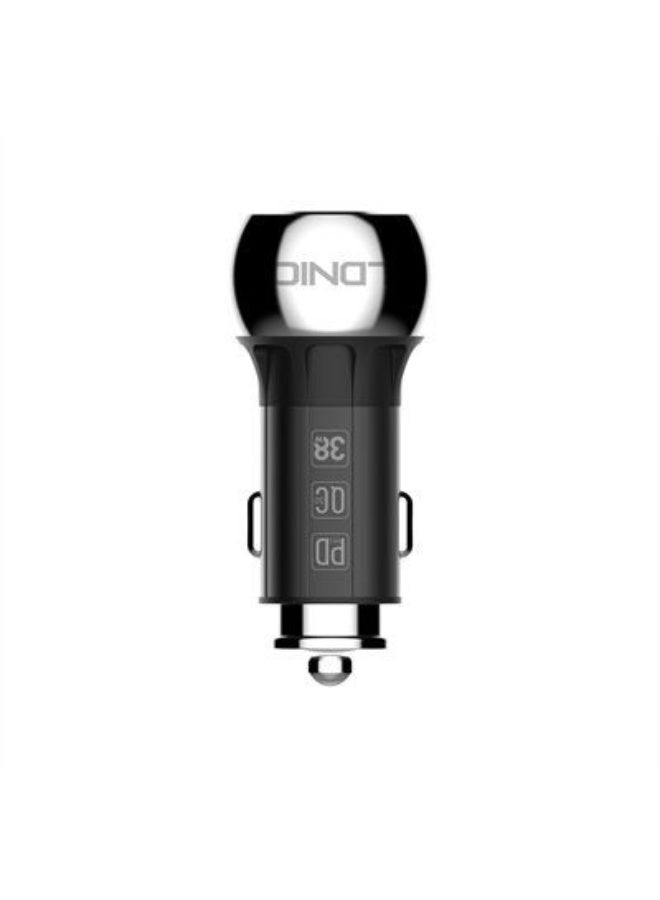 C1 36W Super Fast Car Charger with Lightning Cable, USB-C PD & QC4+ Dual Port Car Charger, Zinc Alloy Fast Charging Car 