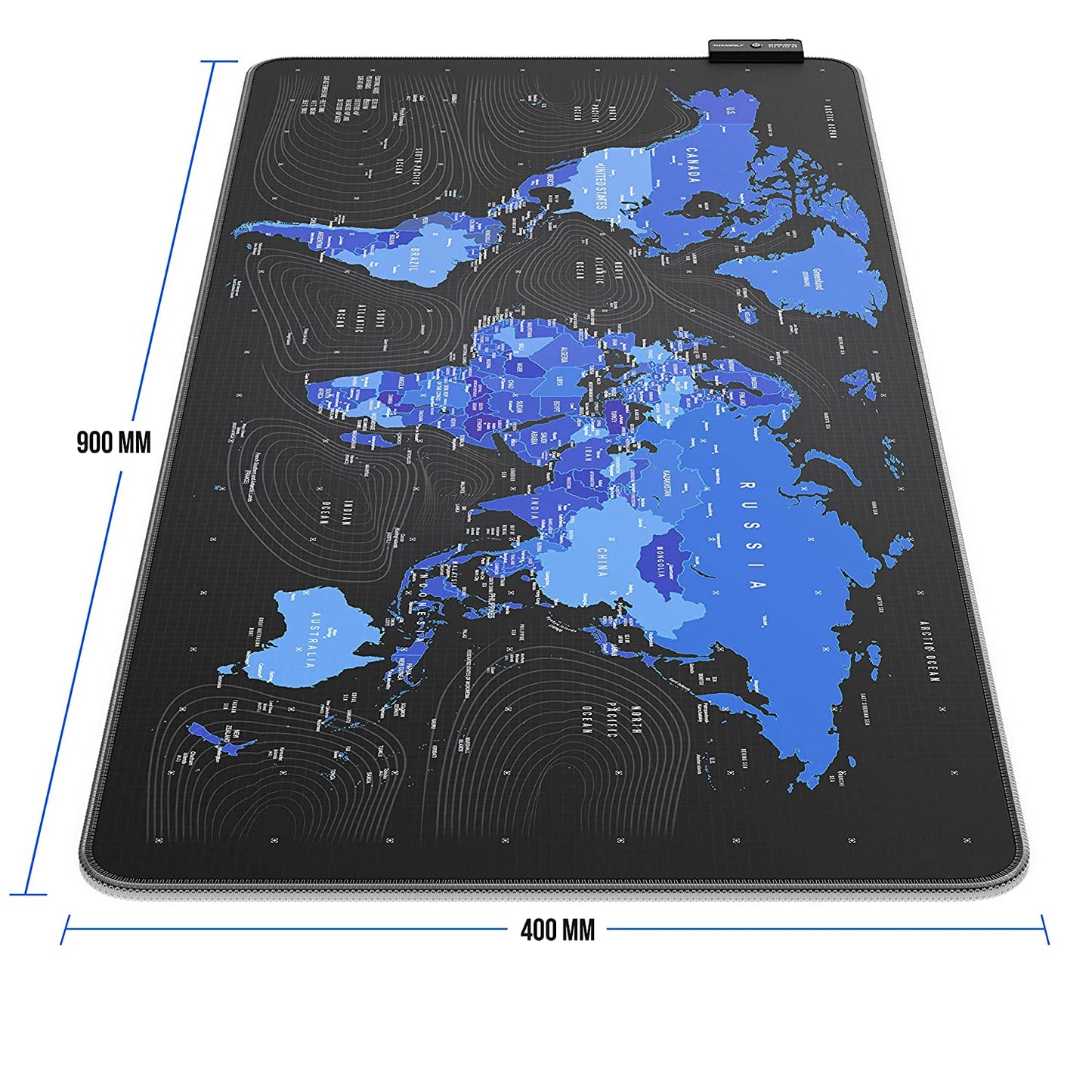 Blue World Map RGB Gaming Mouse Pad – 90X40 CM