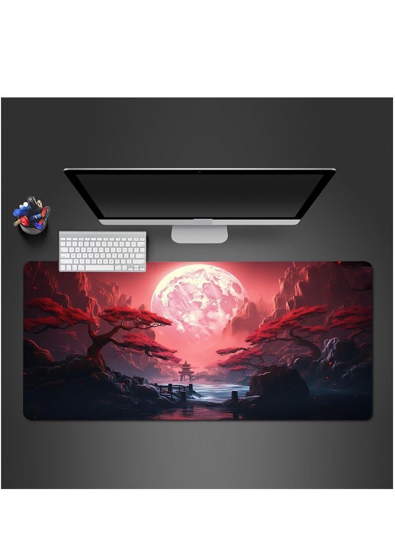 Landscape Red Moon Map Large Mouse Pad Computer Keyboard Pad Mouse Mat Desk Mats Anti-Slip Office Mouse Pad Desk Accesso