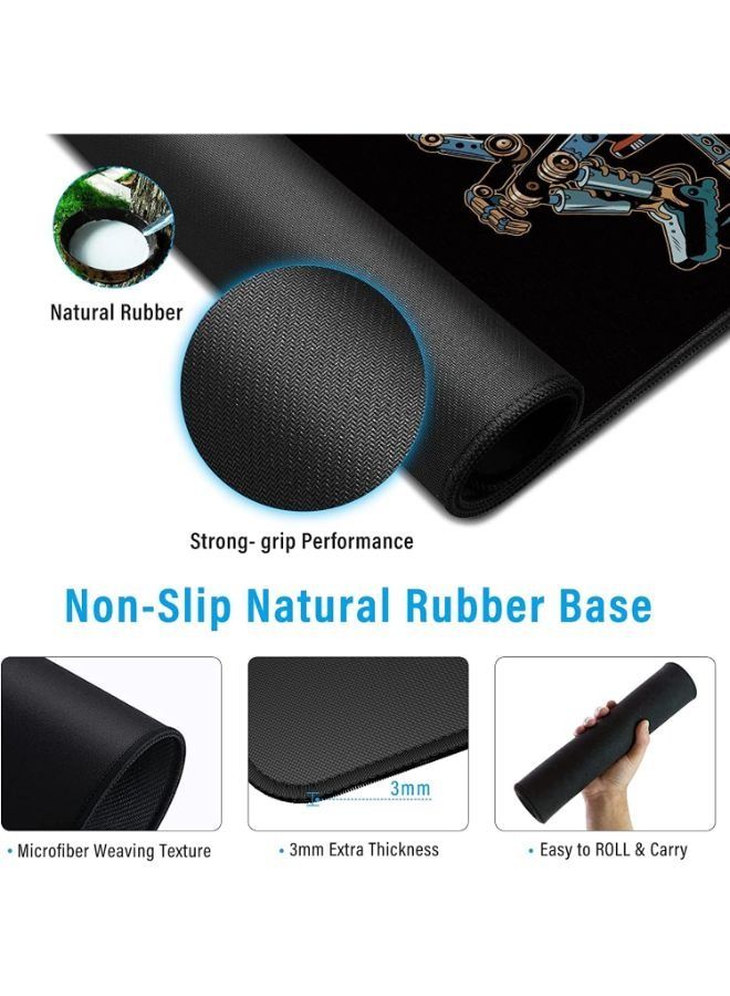 ROBOT Gaming Mouse Pad, Large Extended Keyboard and Mouse Mat for PC, Non Slip Desk Mat | 700× 300×3 mm