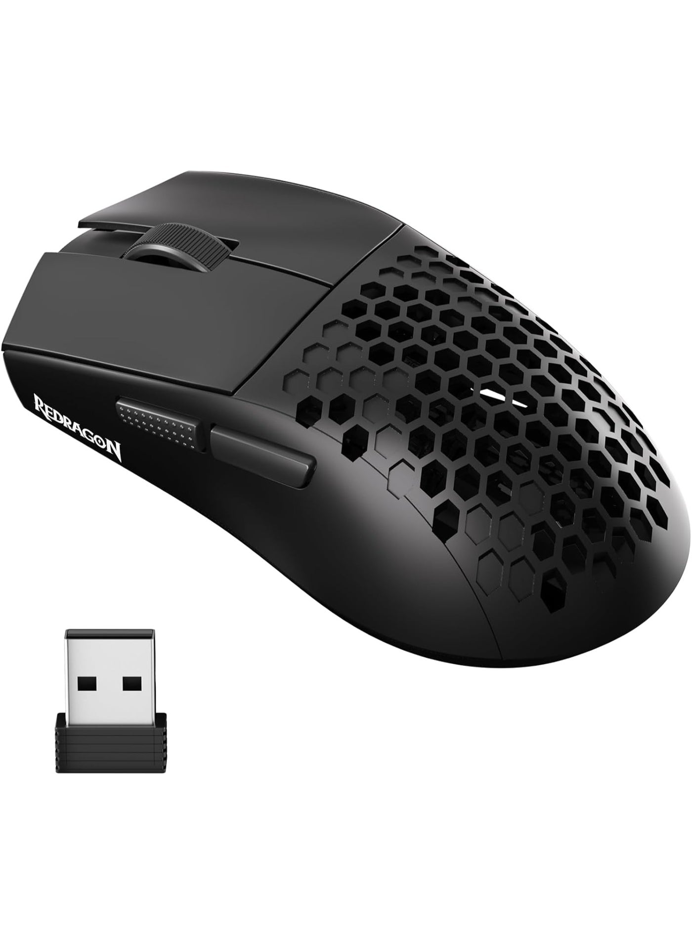 ماوس جيمنج لاسلكي Redragon M725 Astrolabe Lite أسود بهيكل Honeycomb ووزن 49 جرام ودقة 10000 DPI