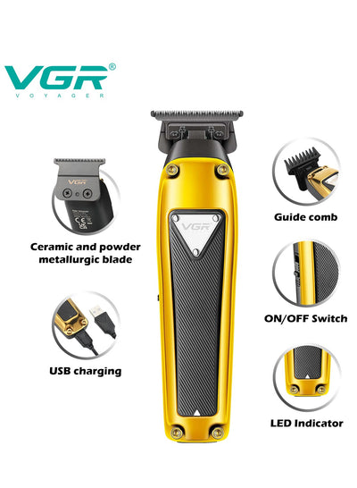 VGR Professional men's razor, powerful razor, 2000 mAh lithium battery, made of durable plastic and stainless steel blade, model V-907.