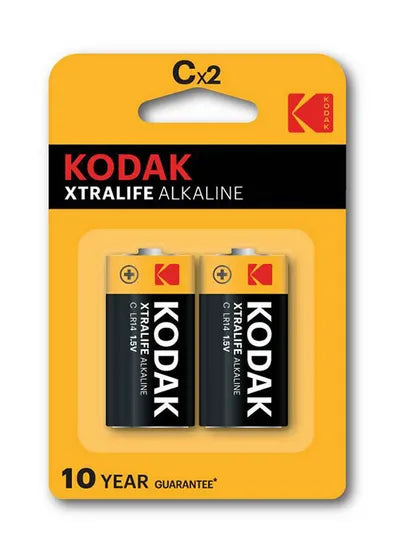 Kodak Extra Life Alkaline Batteries Size Cx2