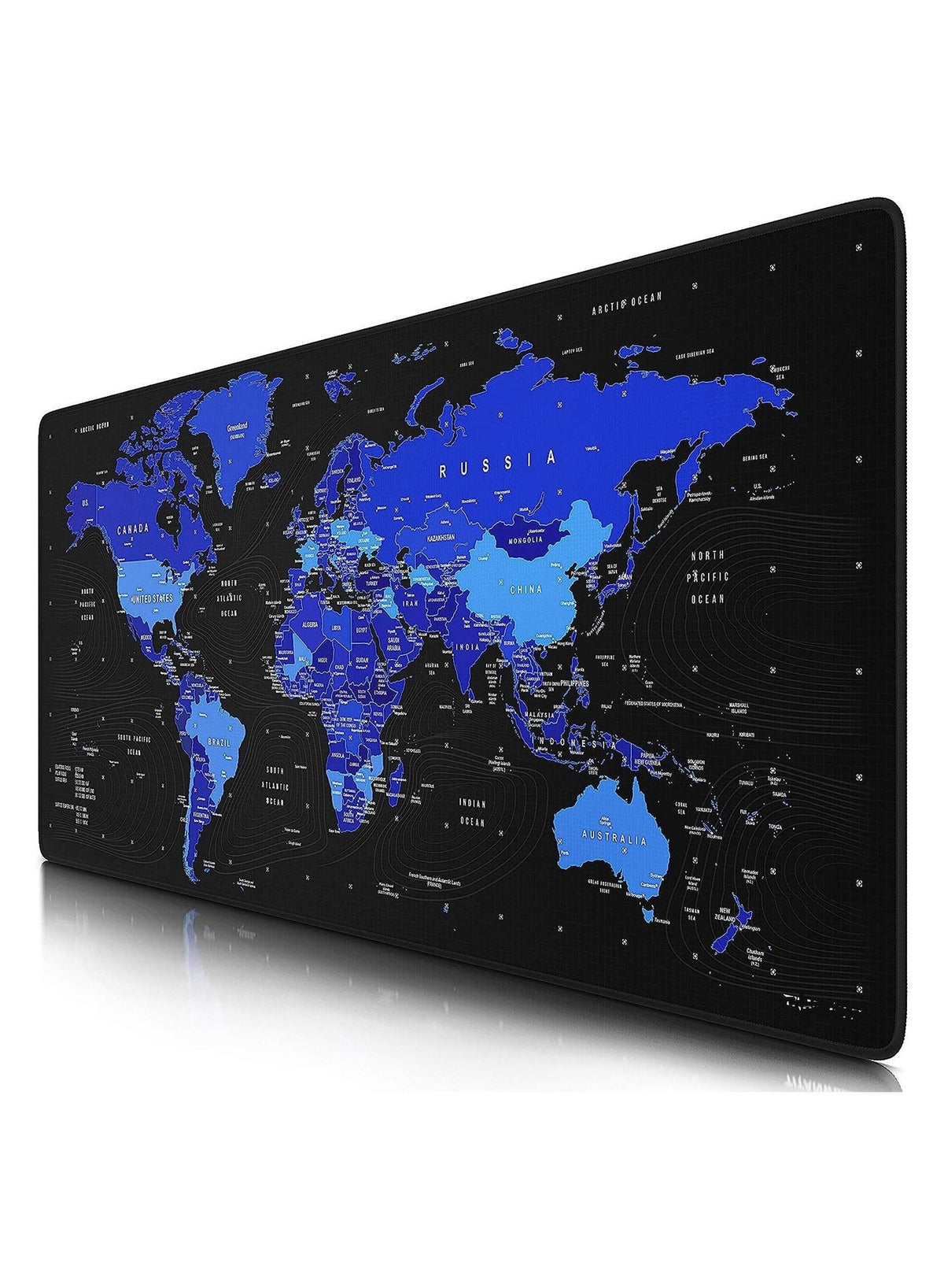 BLUE World Map Gaming Mouse Pad – 900*400 MM – Anti Slip Base – Speed Edition