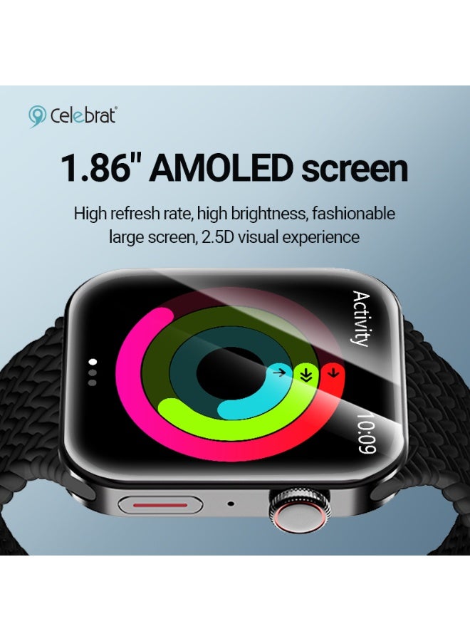 SW-13 Smart Watch with Bluetooth Calling, 2 Interchangeable Watch Bands, Heart Rate & Sleep Monitor, Multi-Sport Fitness