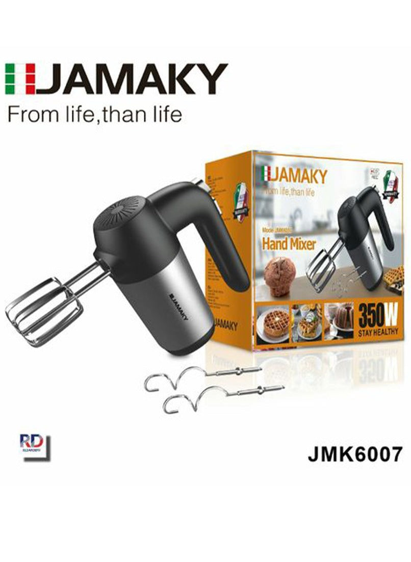 JAMAKY Italy Hand mixer with Italian technology for mixing eggs and cream, gives a consistency suitable for making sweets, power 350 watts, model JMK6007