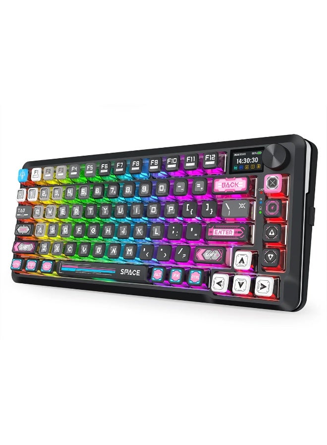 Wireless Mechanical Keyboard K708MC RGB FLEKACT Pro 82 Keys 75% Gasket Mounted RGB Backlit, with LCD Screen, Gasket Moun