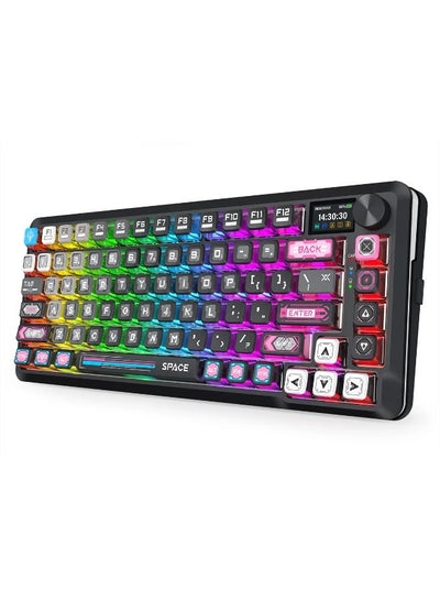 Wireless Mechanical Keyboard K708MC RGB FLEKACT Pro 82 Keys 75% Gasket Mounted RGB Backlit, with LCD Screen, Gasket Moun