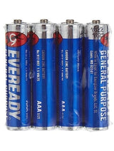 Eveready NO912 R03 AAA Batteries 4-Pack Zinc Carbon Multicolour